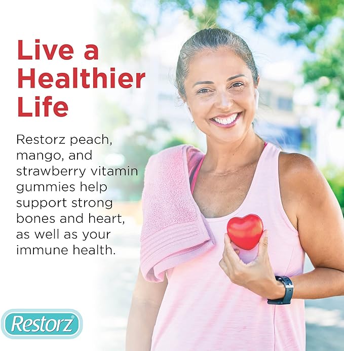 Vitamin D3 Gummies (112 Total, 8-Pack, 14 Per Pouch) - Flavorful Peach, Mango & Strawberry Wellness Chews/Heart & Bone Support/Vegan & Gluten Free/Soft Tasty Chewables for Adults & Kids