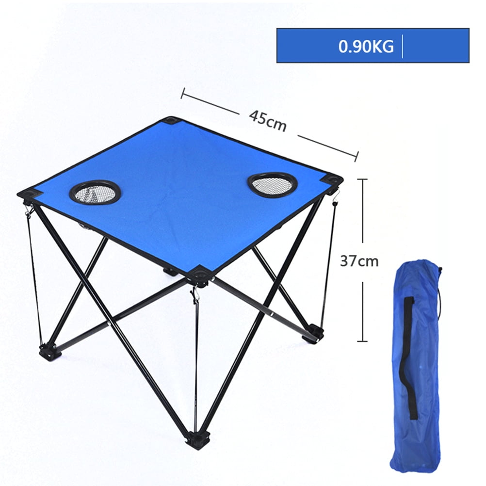 Raindrops Small Outdoor Folding Table Portable Picnic Table Blue 1Pack