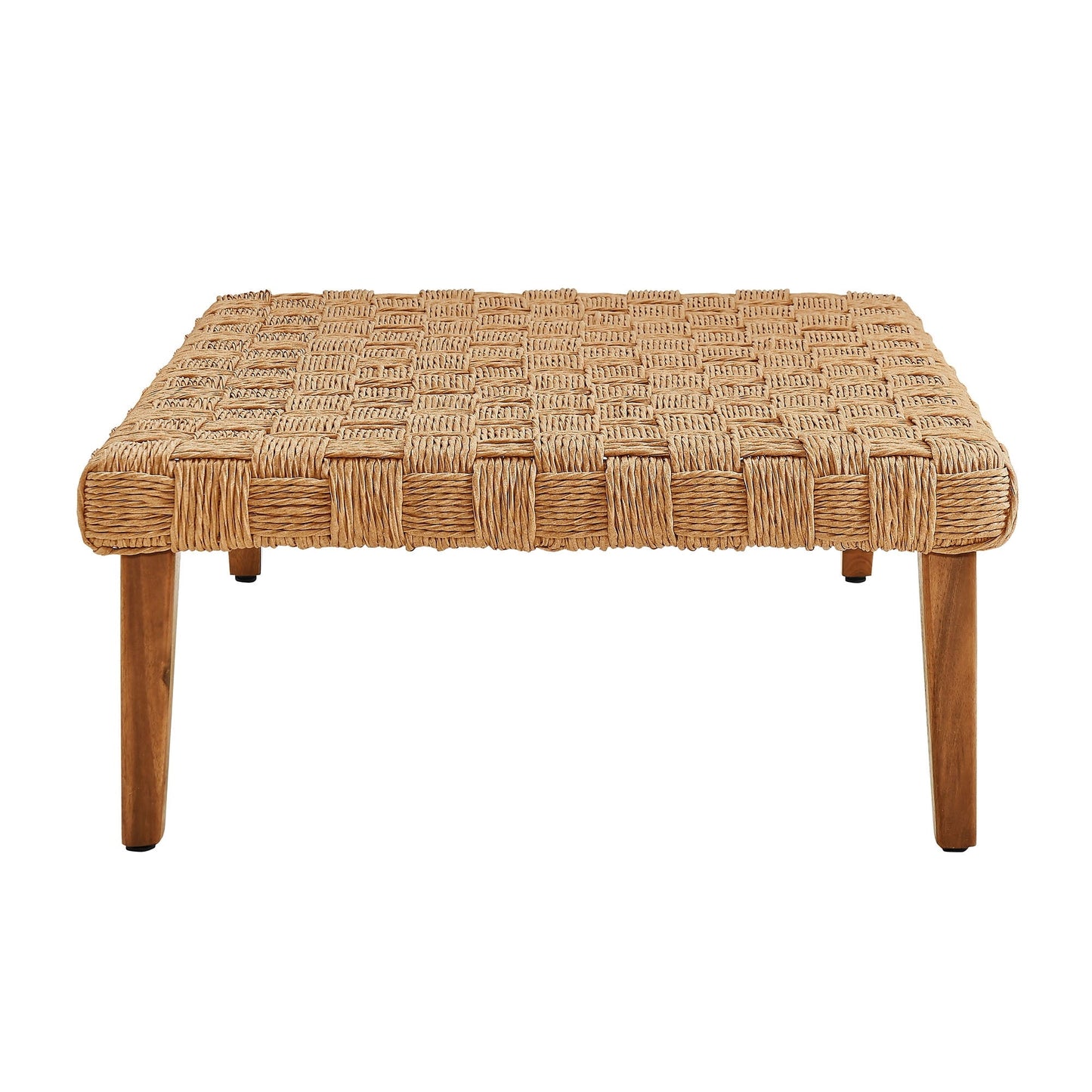 Coffee Side Table, Natural Brown, Wicker Rattan, Outdoor Patio Balcony Cafe Bistro Garden Hospitality Restaurant, Modern Contemporary, HB37236