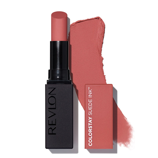 Revlon Lipstick, Colorstay Suede Ink, Built-In Primer, Infused With Vitamin E, Waterproof, Smudge-Proof, Matte Color, 005 Hot Gi