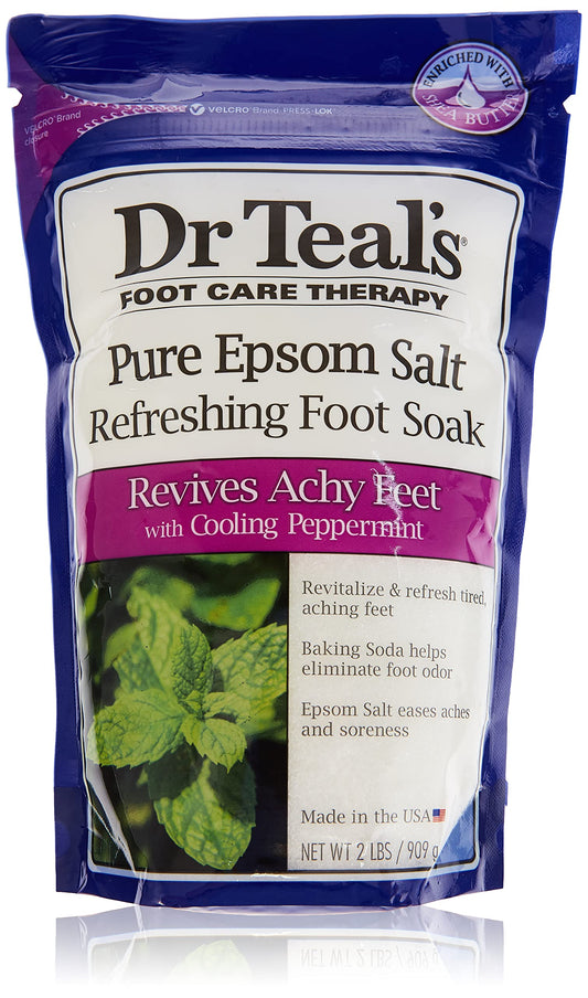 Dr. Teal'S Epsom Salt Foot Soak, Cooling Peppermint, 32 Ounce (Packaging May Vary)