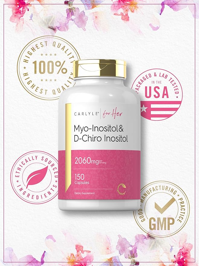 Carlyle Myo-Inositol & D-Chiro Inositol Supplement | 2060mg | 150 Capsules | Non-GMO, Gluten Free Complex
