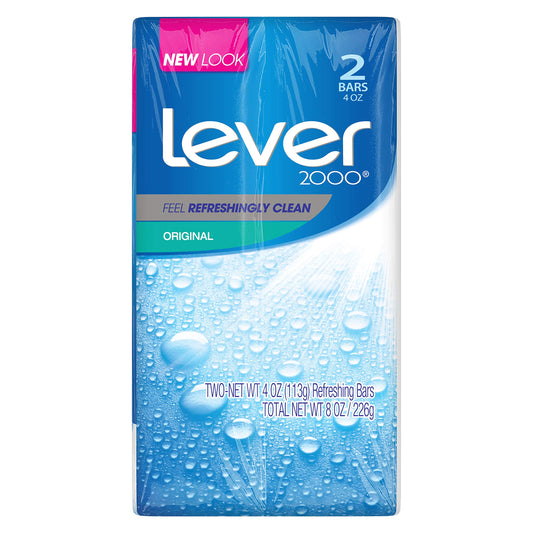 Lever 2000 Bar Soap, Original, 4 Oz, 2 Bar