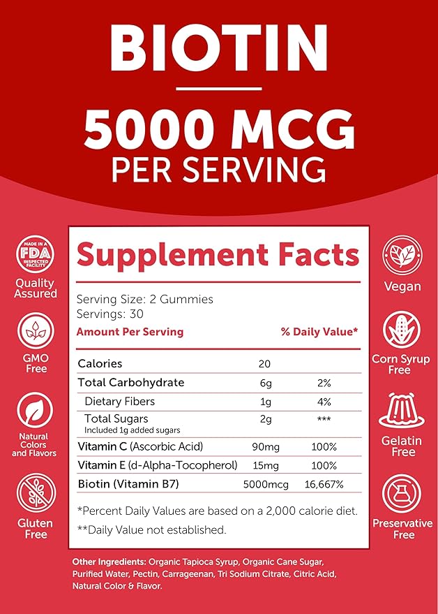 Lunakai Biotin and Vitamin D3 Gummies Bundle - Hair Skin and Nails Growth Gummies with Vitamin C and E - Immunity, Bone and Mood Support Supplement - 30 Days Supply