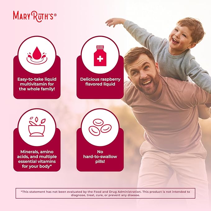 Multivitamin for Women, Men & Kids by MaryRuth's | Liquid Morning Multivitamin | Mens, Womens Vitamins | Vitamin A C D E B6 B12 Biotin Zinc | Beauty | Vegan | Non-GMO | Gluten Free | 15 Servings