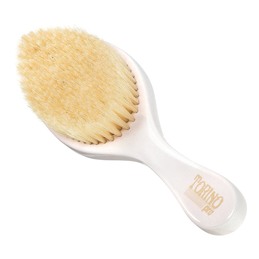 Torino Pro Wave Brush #640 By Brush King - Soft Curve 360 Waves Brush - Soft Wave Brush - Made with 100% Boar Bristles - True Te