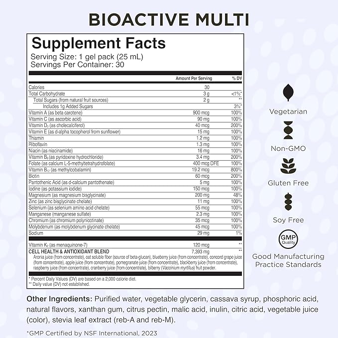Healthycell Bioactive Multi + Joint Health & Mobility Bundle - Complete Daily Vitamin for Men and Women + Joint Lubrication Supplement - Maximum Absorption Liquid Supplements - 30 Gel Packs x 2