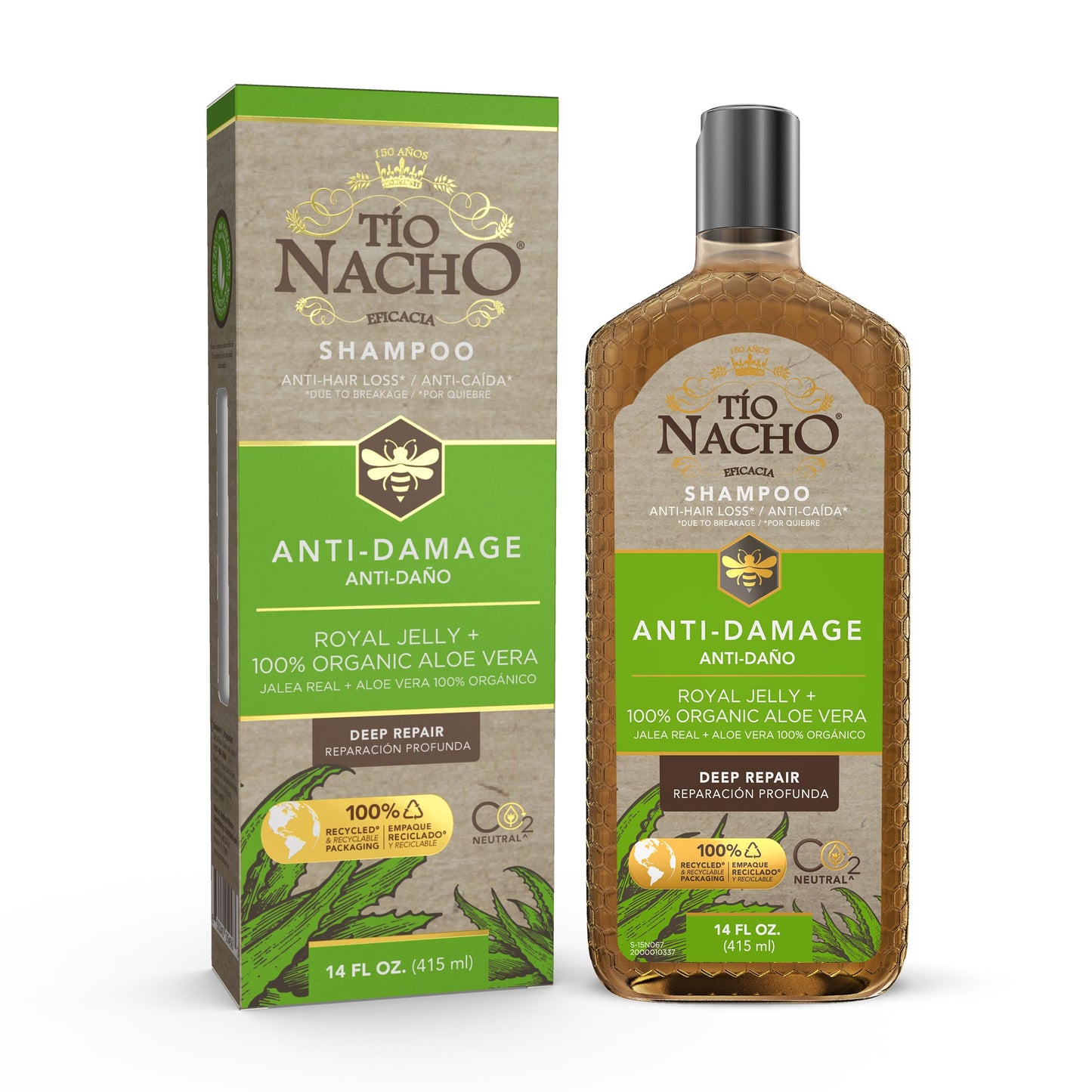 Tio Nacho Aloe Vera Deep Repair Shampoo: Organic Aloe Vera And Royal Jelly For Hair Repair And Protection, Enriched With Vegetab