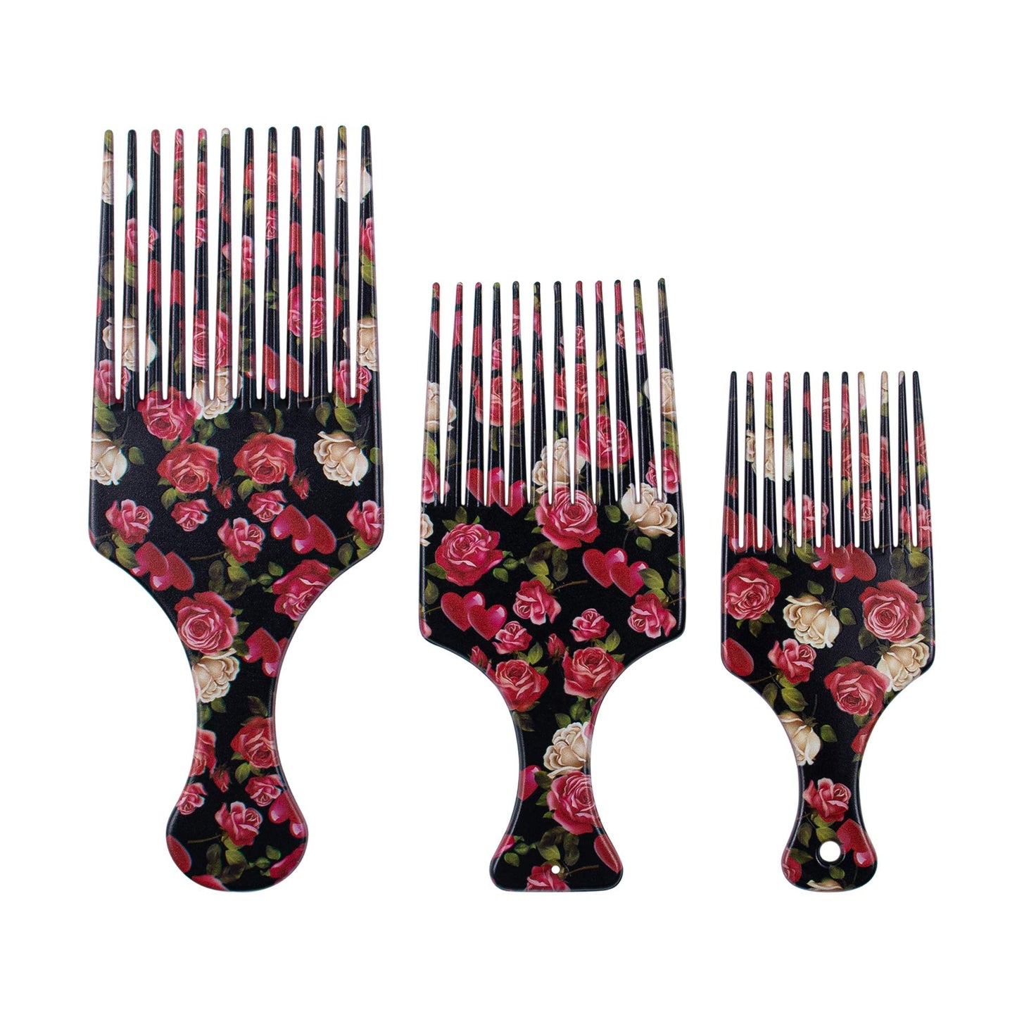 AUEAR, 3 Pack Hair Pick Comb Smooth Fist Hair Picks for Afro Hair Plastic Lift Detangle Hair Comb African Hair Brush Hairdressin