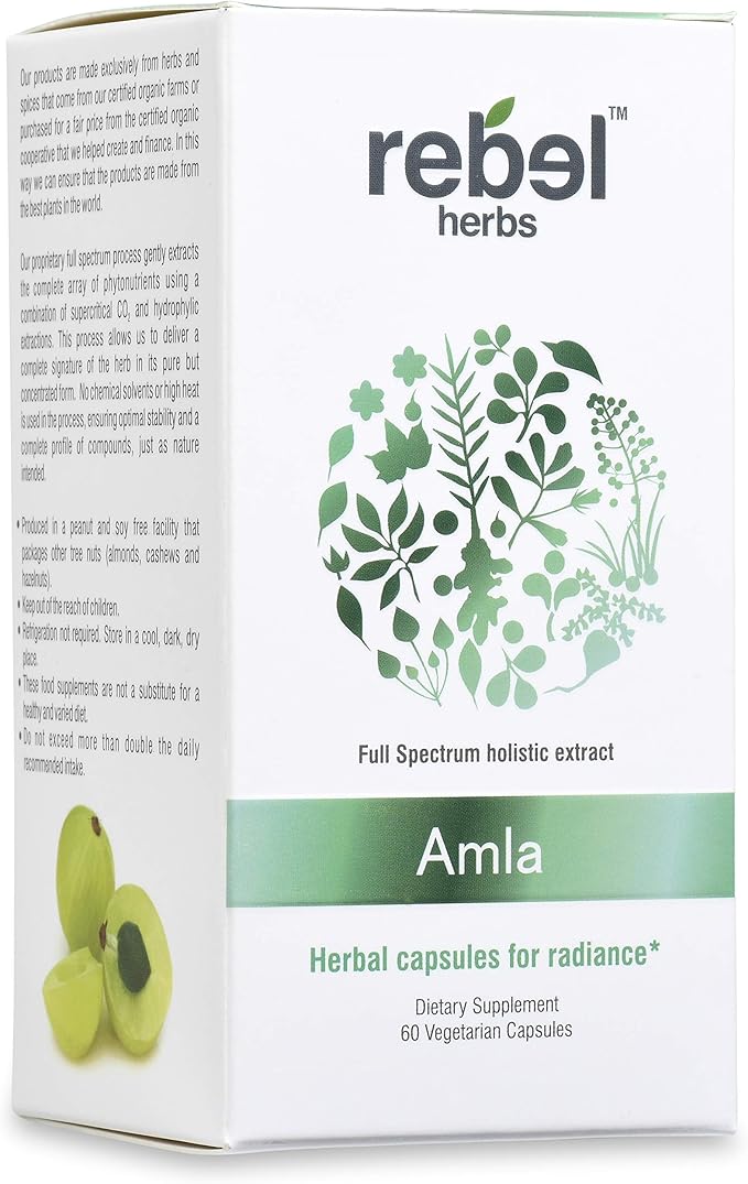 Amla Capsules (Amalaki) - Immune Support, Vegan, Gluten-Free, Ayurvedic, Antioxidant, Certified Organic Amla