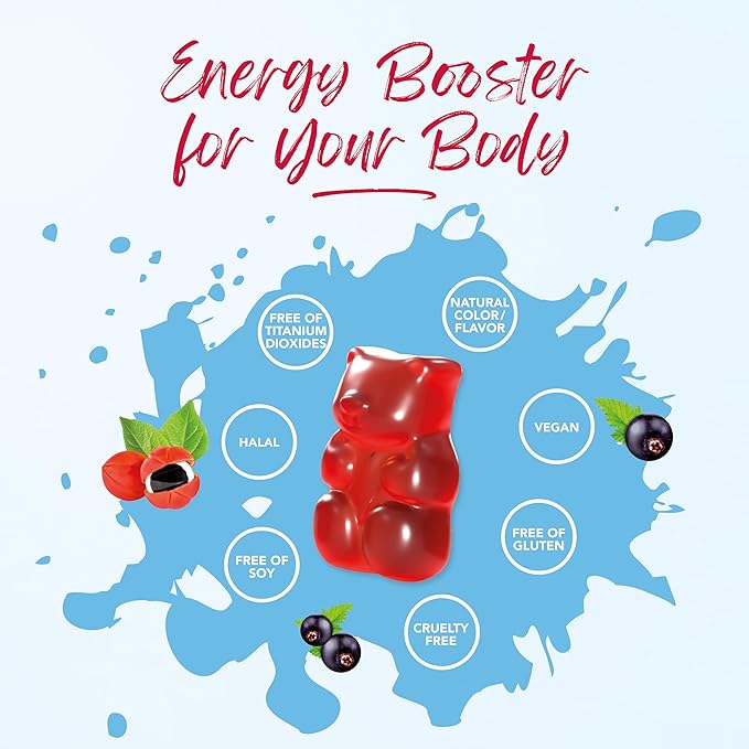 Men’s Hair Vitamins and Boost Energy Gummies - 60 Count