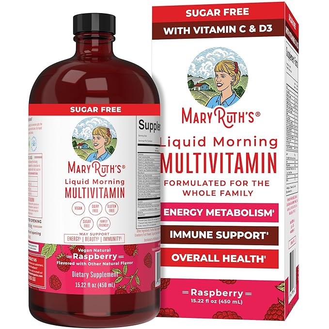 Multivitamin for Women, Men & Kids by MaryRuth's | Liquid Morning Multivitamin | Mens, Womens Vitamins | Vitamin A C D E B6 B12 Biotin Zinc | Beauty | Vegan | Non-GMO | Gluten Free | 15 Servings