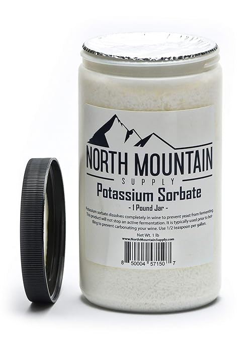 North Mountain Supply Food Grade Potassium Sorbate Stabilizer - 1 Pound Jar