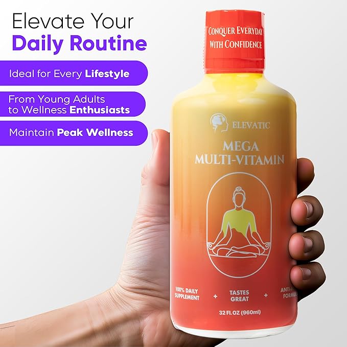 Mega Liquid Multivitamin | 32 Fl.oz (960ml) | Easy to Consume Daily Use Multivitamin Liquid | Nutrition & Immune Support | Packed with Vital Nutrients for All