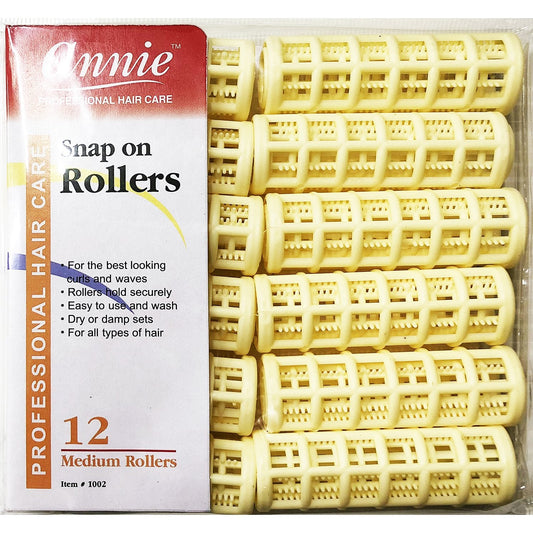 Annie | Snap-On Rollers | Size M | 12Ct | Yellow