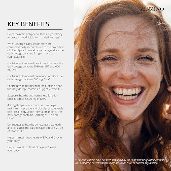 Essent+ Premium, Advanced Polyphenol Omega Balance with Fish Oil, Glycerin, Cold-Pressed Extra Virgin Olive Oil, Vitamin D - 60 Softgels