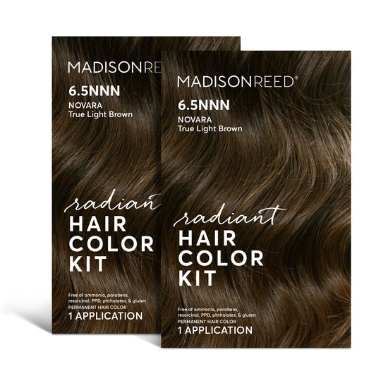 Madison Reed Radiant Hair Color Kit, Light Brown For 100% Gray Coverage Of Resistant Gray Hair, Ammonia-Free, 6.5Nnn Novara Ligh