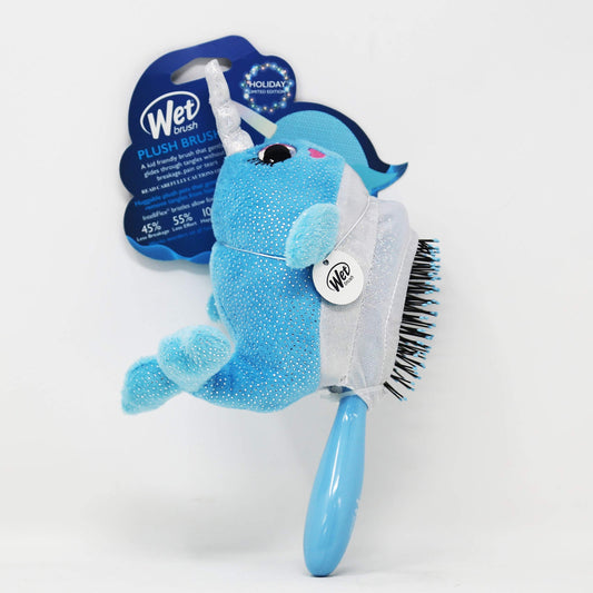 Wet Brush Plush Kid's Detangler (Narwhal Unicorn) with Soft IntelliFlex Bristles for All Hair Types