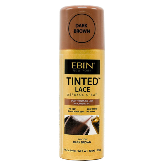 Ebin New York Tinted Lace Aerosol Spray - Dark Brown 2.7Oz/ 80Ml, Quick Dry, Water Resistant, No Residue, Water Resistant, Even