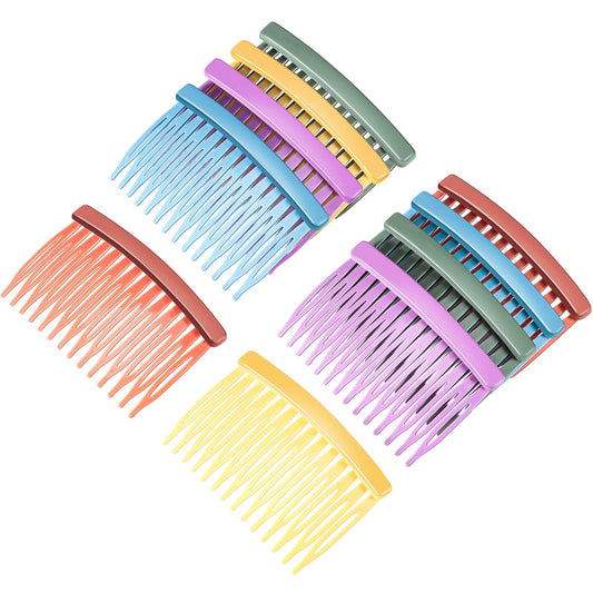 Chuangdi 10 Pcs Hair Combs for Women Accessories Colorful Hair Side Combs Accessory for Women Decorative Solid Plastic Side Comb