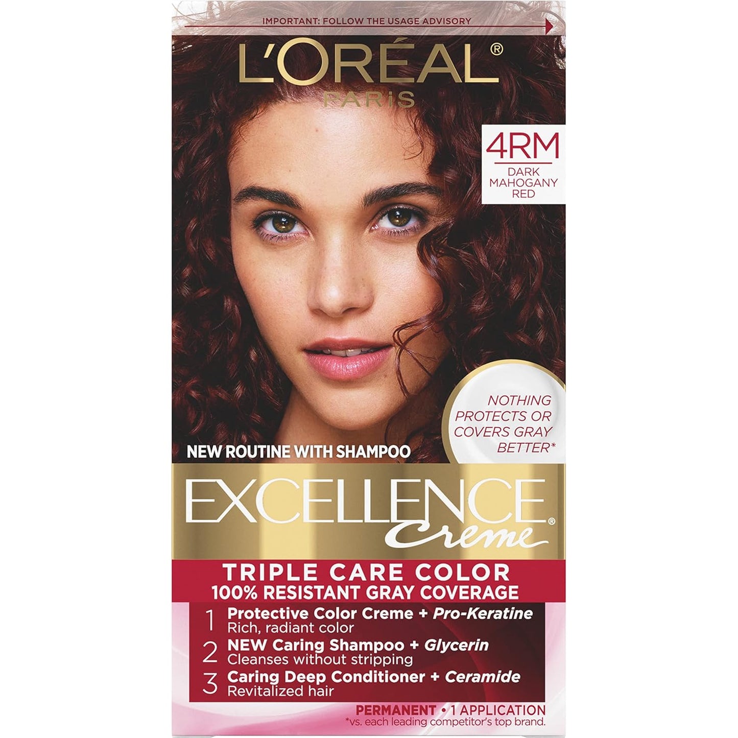 L'Oreal Paris Excellence Crème Hair Color | 5 Medium Brown | 100% Gray Coverage | Pack of 3