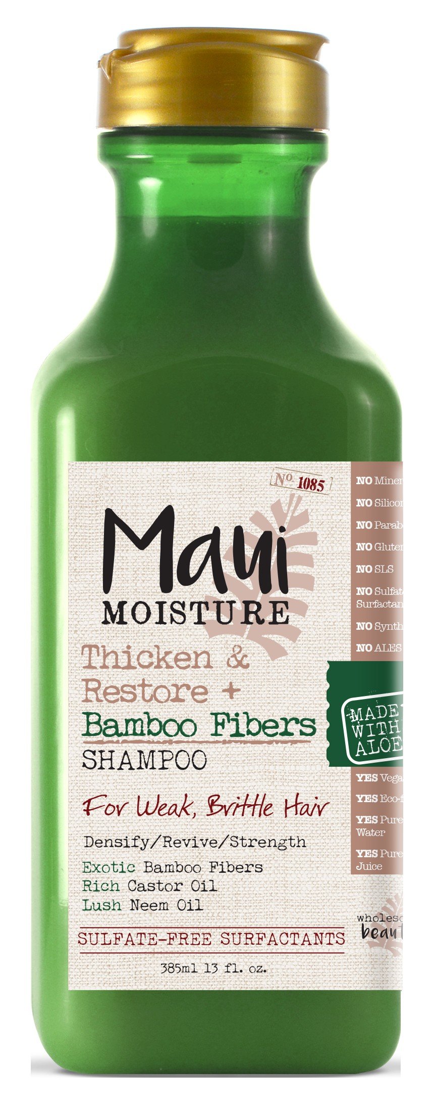 Maui Moisture Shampoo Bamboo Fibers 13 Ounce (Thicken/Restore) (385ml) (3 Pack)