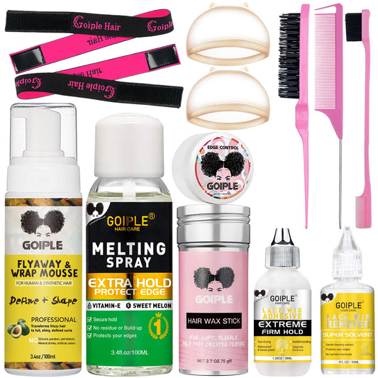 Lace Bond Adhesive Spray for Wigs, Front Extensions, and Closures - Natural Finishing Hold Protects Edges