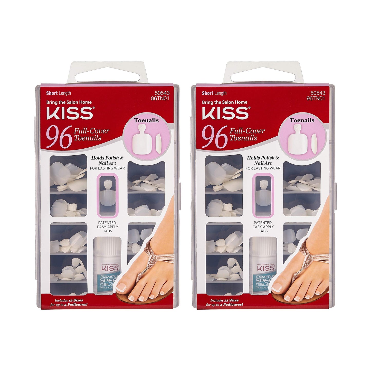 Kiss Products 96 Full Cover Toenails, 0.2 Pound ((2 Pack))