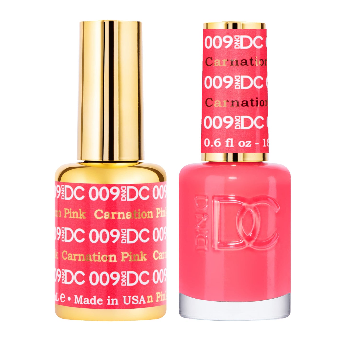 Dnd Dc Gel Polish Set, Pink Collection, Uv/Led Gel Polish And Air Dry Nail Lacquer, Matching Chip-Free Polish Duo, 009 Carnation