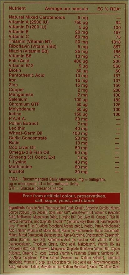 Multivitamin Mineral 30 Capsules