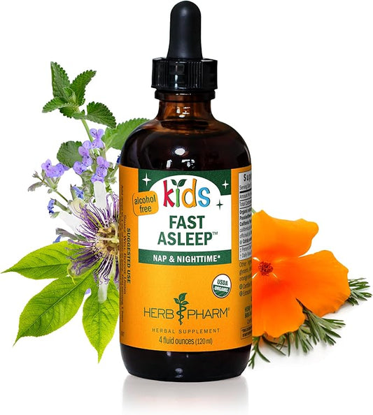Herb Pharm Kids Certified-Organic Alcohol-Free Fast Asleep Liquid Herbal Formula, 4 Ounce