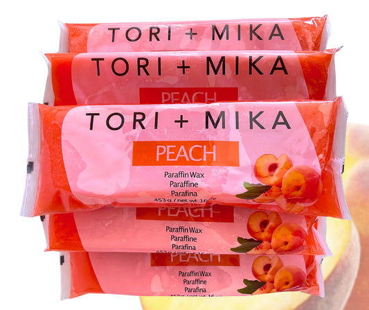 Tori Mika Paraffin Wax Refills, 6 lbs Scented Paraffin Wax Blocks for Paraffin Bath, Paraffin Wax Machine Refills for Hand Feet Dry Skin, Help Stiff Muscles and Pain (Peach, 6 lbs)