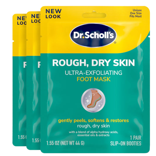 Dr. Scholl 'S Rough, Dry Skin Ultra Exfoliating Foot Peeling Mask, 3 Pairs Moisturizing Socks Gently Peels And Softens, With Ure