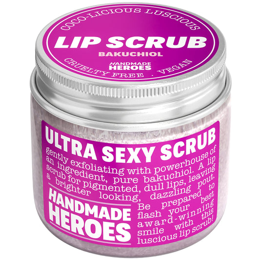 Handmade Heroes Bakuchiol Lip Scrub 1 Fl Oz | Deep Conditioning Lip Plumper Helps Reduce Fine Lines And Wrinkles Appearance | 10
