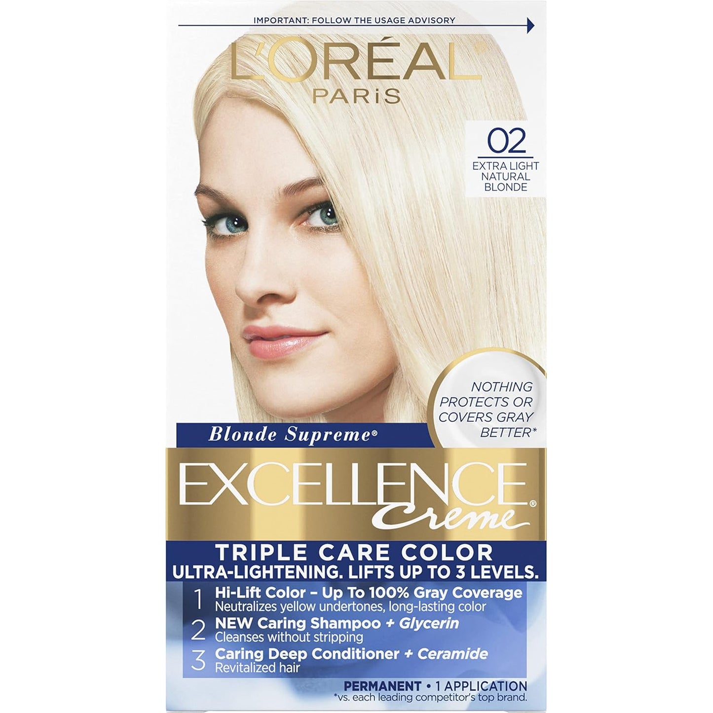 L'Oreal Paris Excellence Crème Hair Color | 9 Light Natural Blonde | Gray Coverage