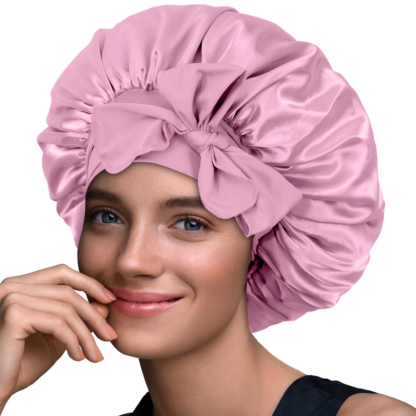 BONNET QUEEN Silk Bonnet for Sleeping Women Satin Bonnet Hair Bonnet night sleep cap scarf wrap for curly hair with tie band lig