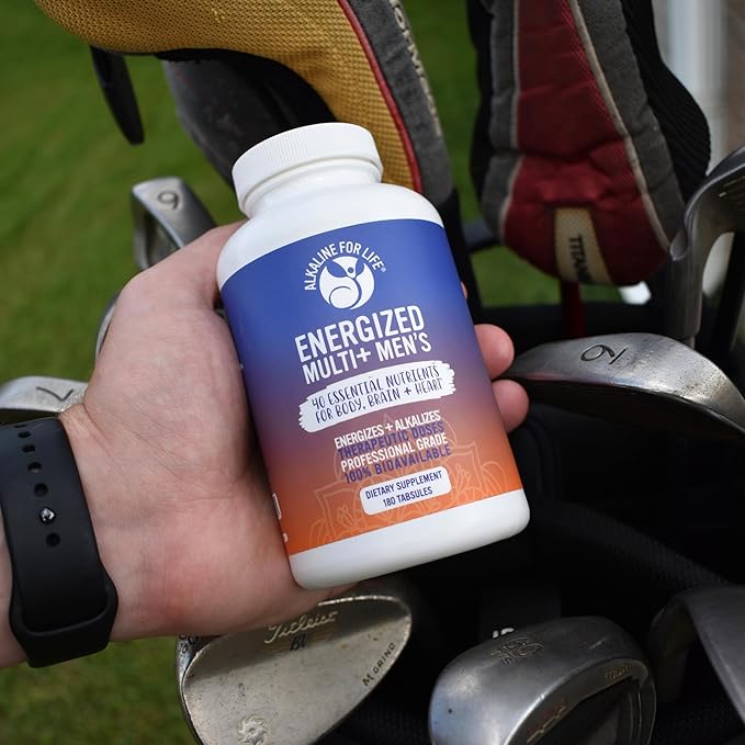 Energized Multi Men's Potent Multivitamin for Men 40 Fully Bioavailable Nutrients B Complex Vitamins for Men, Vitamin D, Vitamin C, Vitamin K, Zinc, Quercetin, Calcium, Magnesium - 180