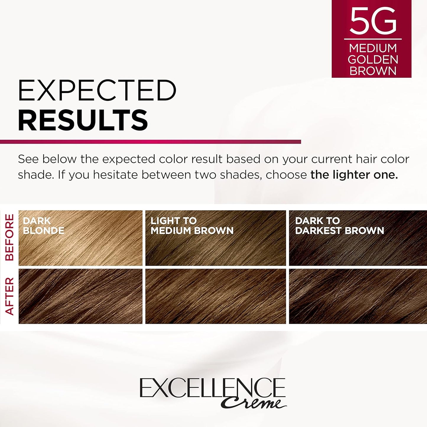 L'Oreal Paris Excellence 6G Light Golden Brown Hair Color | Gray Coverage, 8 Weeks