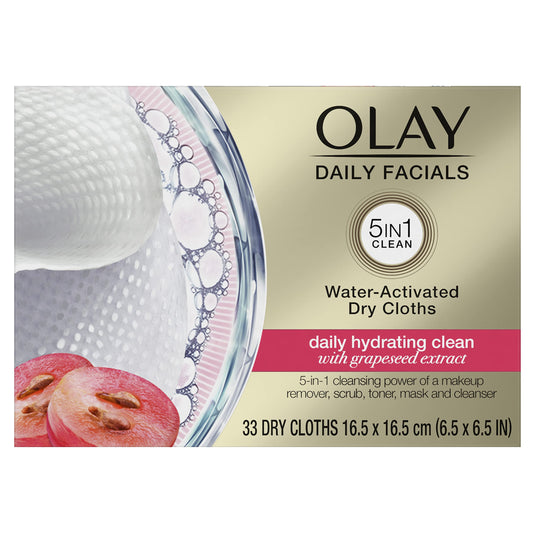 Olay 4-In-1 Daily Facial Cloths, Normal Skin 33 Count, Packaging May Vary