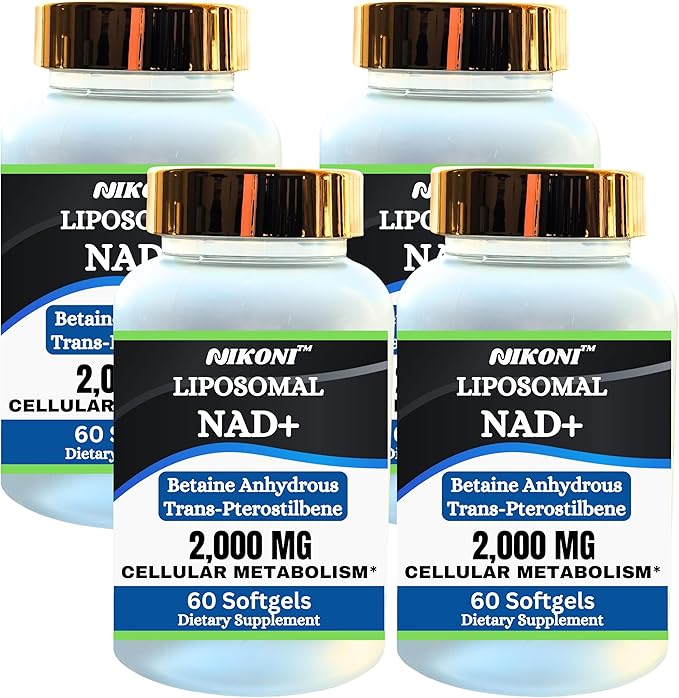 Liposomal NAD+ 2000 mg with TMG and Pterostilbene, Supports Healthy Aging-240 Softgels