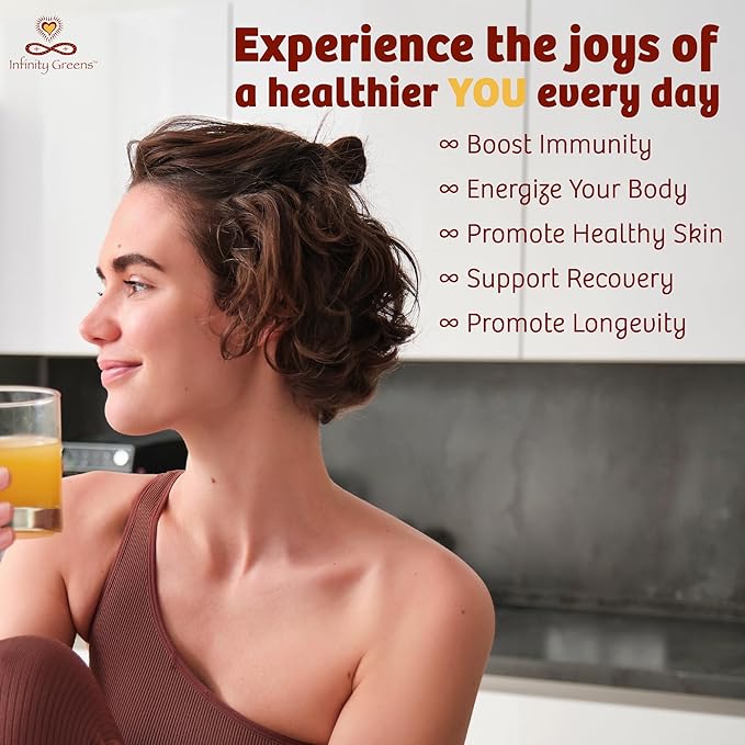 Infinity-C Organic Vitamin C Powder, Bioavailable VIT C from Acerola, Camu Camu & Amla, Whole Food Vitamin C 1000mg, Immune Support Superfoods, Shilajit, Astragalus Root & Ginger (30 Servings)