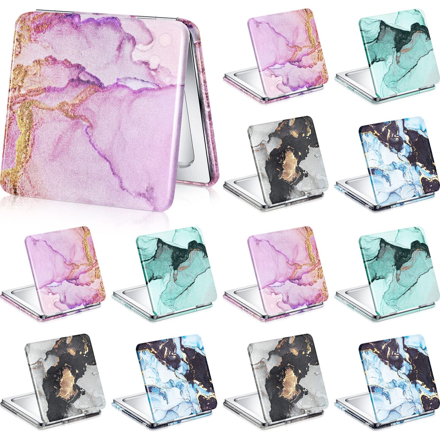 Cindeer Compact Mirror Bulk Small Purse Mirror Portable Pocket Hand Mirror Double Sided Magnifying Makeup Mirror Square With 2X