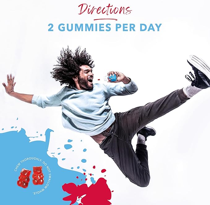 Men’s Hair Vitamins and Boost Energy Gummies - 60 Count