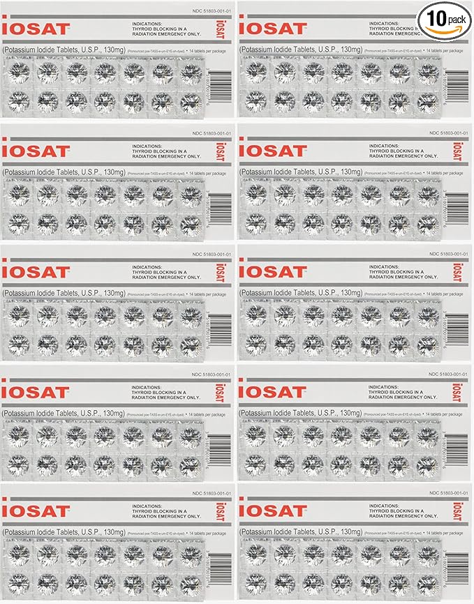 Potassium Iodide Tablets, 130 mg (14 Tablets each) - 10 packs