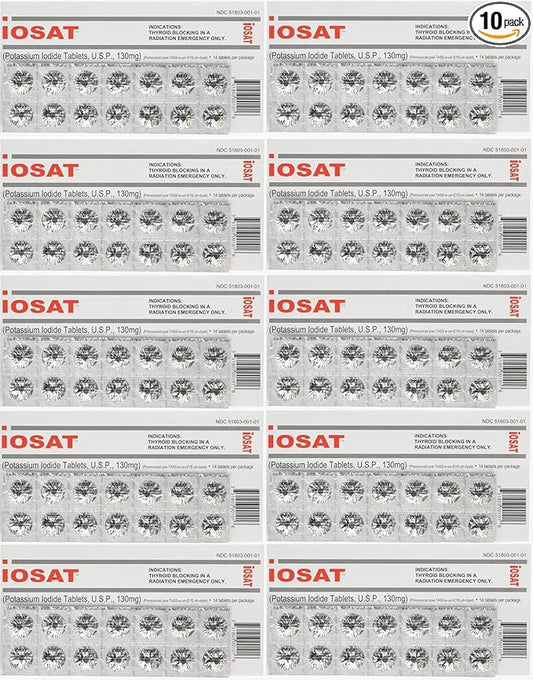 Potassium Iodide Tablets, 130 mg (14 Tablets each) - 10 packs
