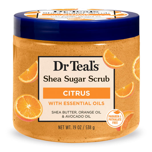Dr Teal'S Shea Sugar Body Scrub, Citrus With Essential Oils & Vitamin C, 19 Oz