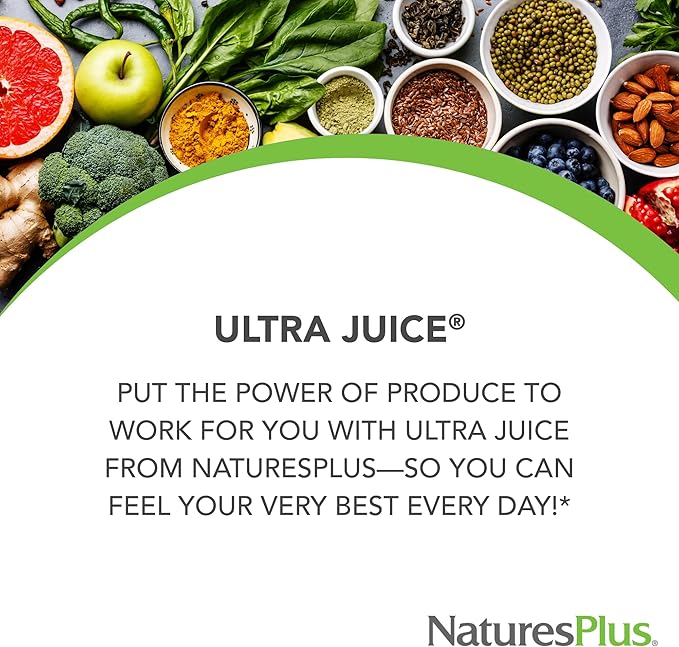 Natures Plus Ultra Juice Multivitamin - 90 Vegetarian Tablets, Bilayered - Whole Food Supplement - Whole Fruits & Vegetables, Antioxidant - Non-GMO, Vegan, Organic, Gluten-Free - 45 Servings