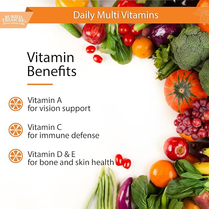 Buried Treasure VM100 Complete Daily Liquid Vitamins and Minerals plus Antioxidants Supplement for Maximum Absorption Great Tasting Orange Zest Flavor 32 Servings 32 Ounce