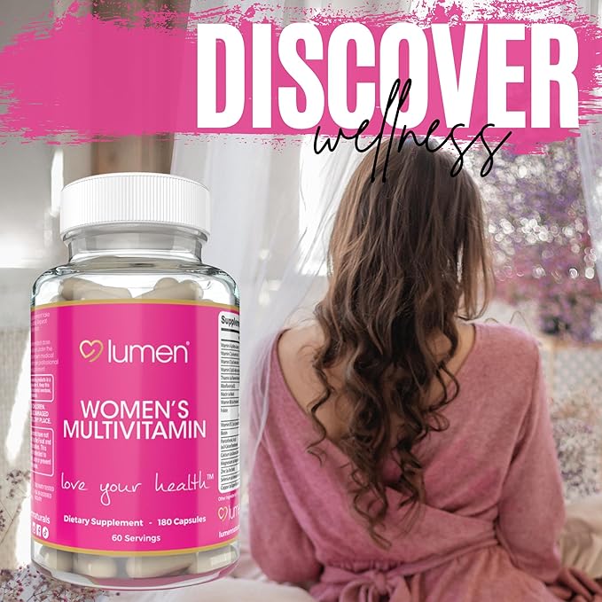 Women's Multivitamin Vitamin B12, A, C, D, & E - 180 Count - 60 Servings - Veggie Capsules