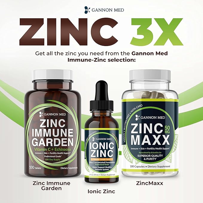 Chelated Zinc 50mg Immune Garden Vitamin C 800mg Zinc Supplements Echinacea 600mg per Tablet - Immunity + Skin + Reproductive Health Minerals - Zinc Chelate Immune Booster for Kids & Adults